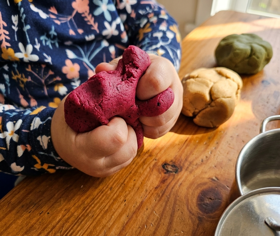 Soft colourful lekkerklei playdough for sensory play